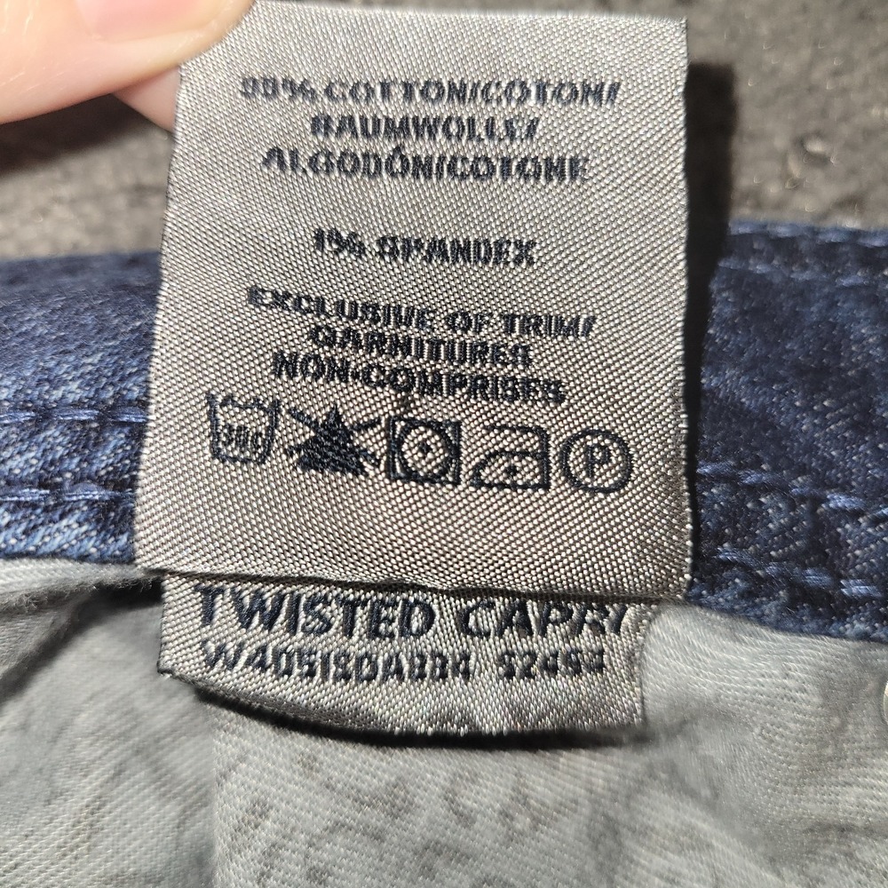 Silver Jeans Womens 18 Blue Twisted Capri Distressed Mid Rise Stretch Denim - Picture 7 of 7
